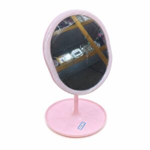 آینه رو میزی لمسی LED دار 3 حالته بیضی سفید