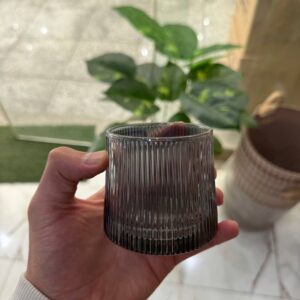 لیوان چرخشی شیار دار دودی