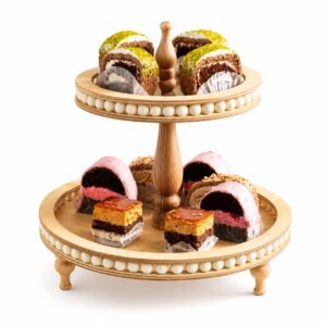 شیرینی خوری مهره دار 2 طبقه گرد بزرگ