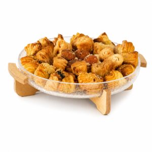 شیرینی خوری کویین قطر 25 شیشه آبگز پایه چوبی