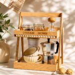 استند مهره دار 2 طبقه چوبی مربع