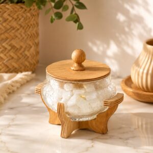 قندان آبگز کویین پایه چوبی