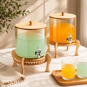 کلمن شیشه ای پایه چوبی مهره دار ارنیکا