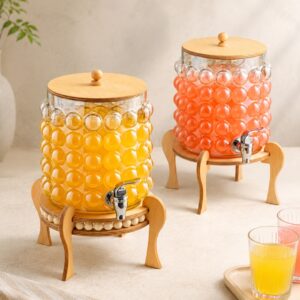 کلمن شیشه ای پایه چوبی اوینا