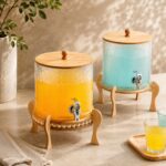 کلمن شیشه ابگز پایه چوبی لوتوس