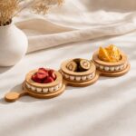 اردو خوری چوبی مهره دار گرد 3 خانه