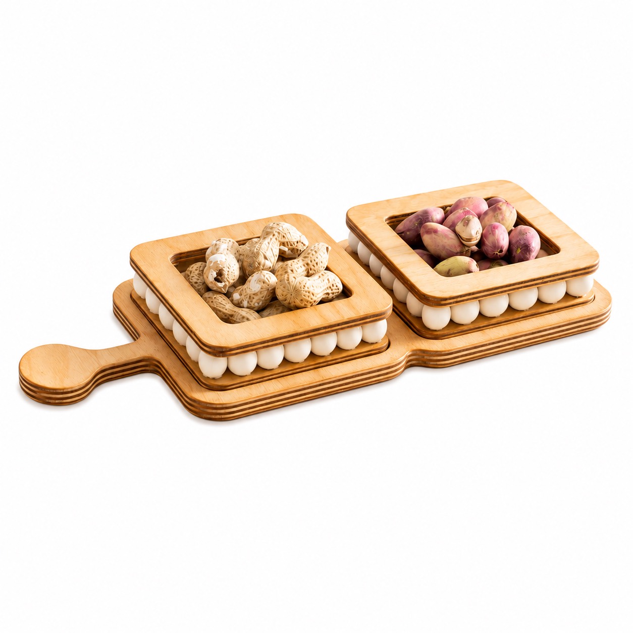اردو خوری چوبی مهره دار مربع 2 خانه