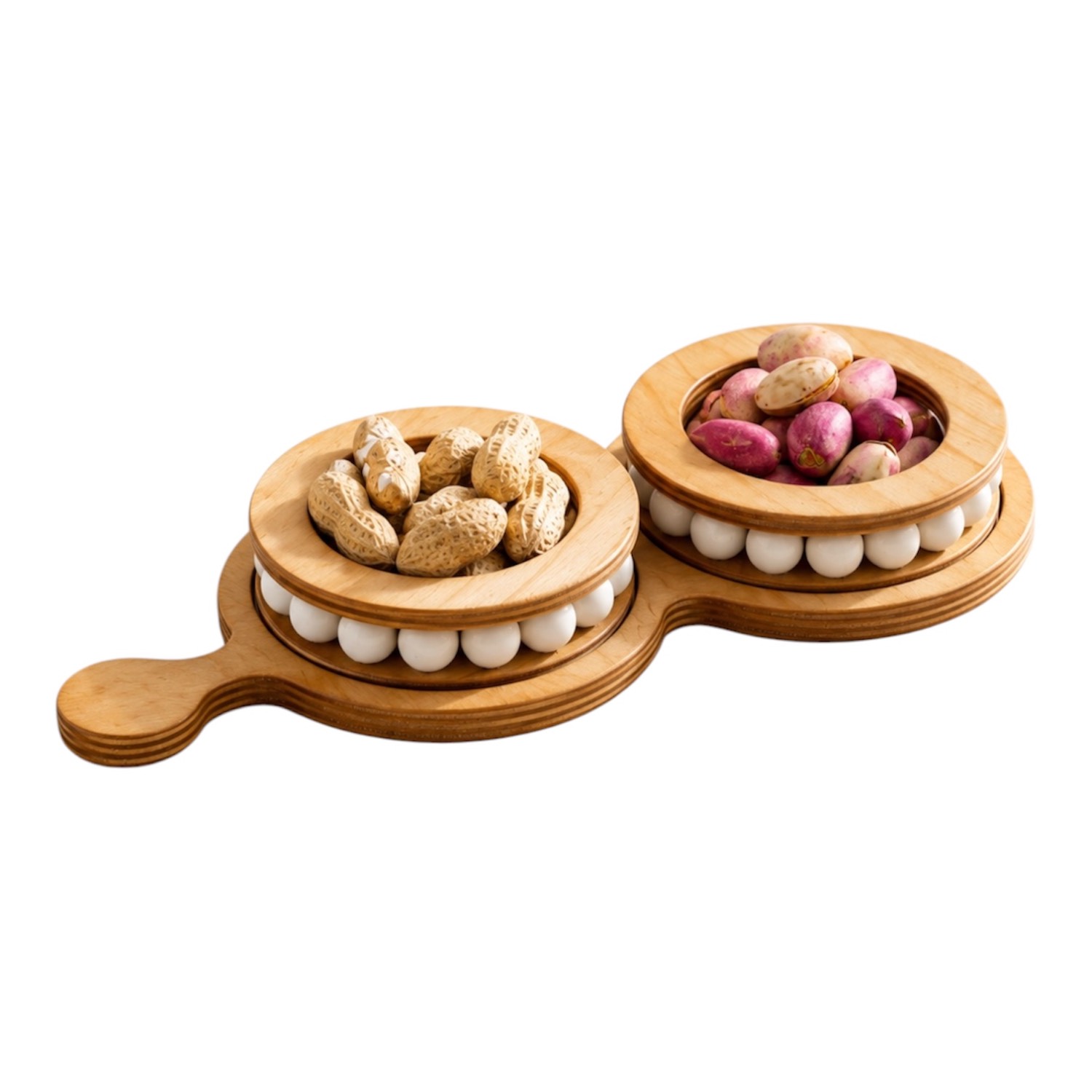 اردو خوری چوبی مهره دار گرد 2 خانه